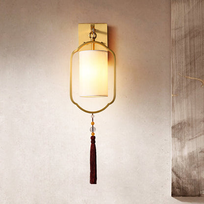 LumiGlow - Modernt 1-lamps vägglampa i tyg i kinesisk stil