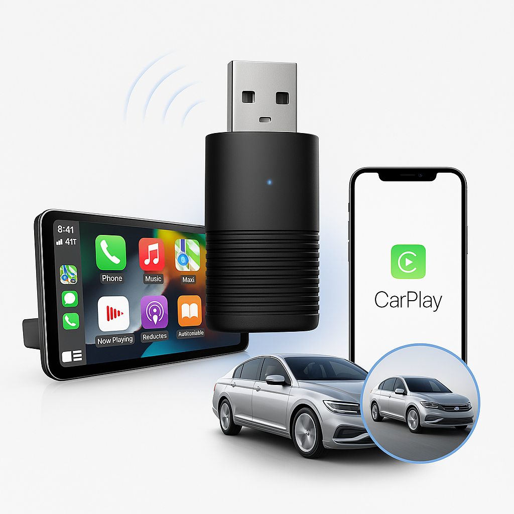 Trådlös CarPlay-adapter för iPhone och Android