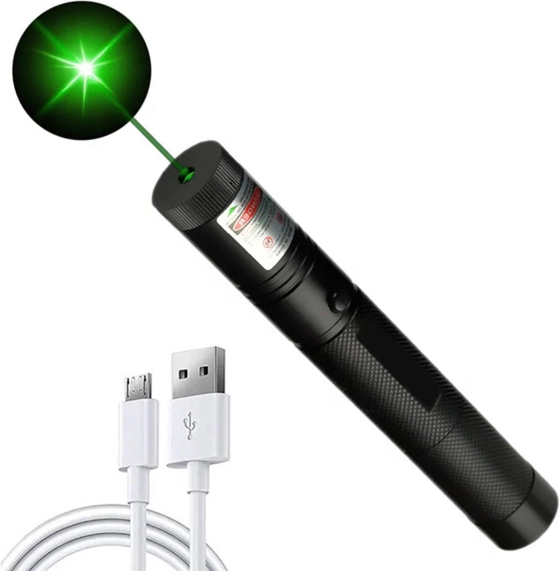Laserpekare uppladdningsbar grön USB metallpenna