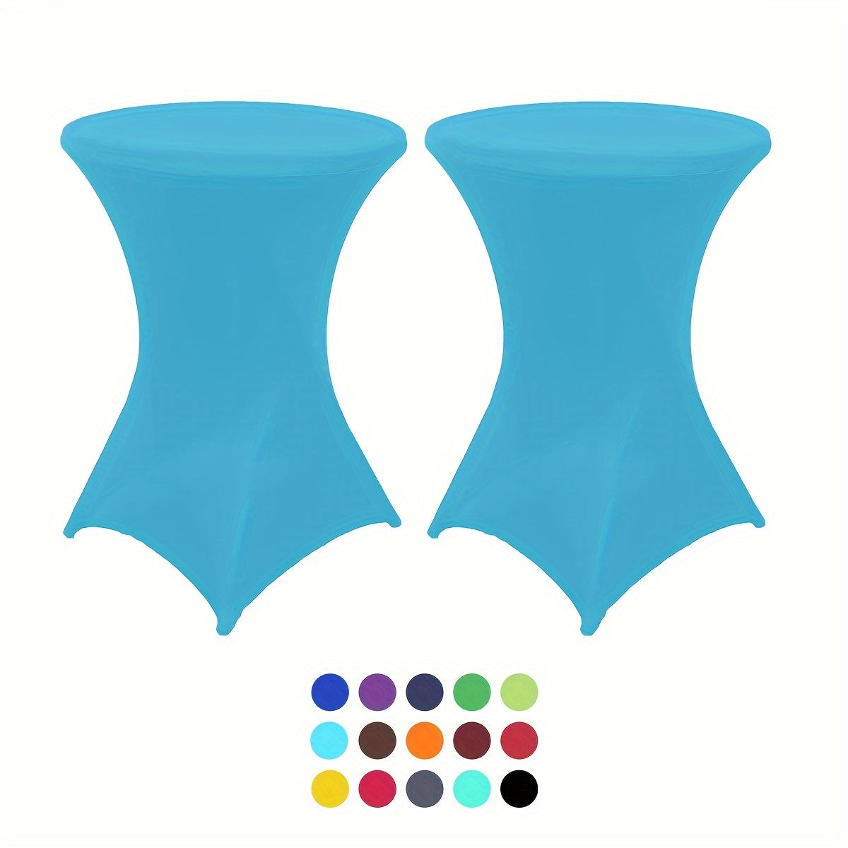 Stretchy Cocktail Table Covers - Solid Color, Ideal for Partyn och Evenemang