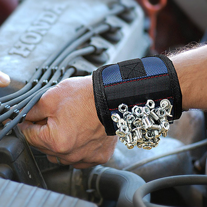 Magnetiskt verktygs-hållararmband för skruvar och spik