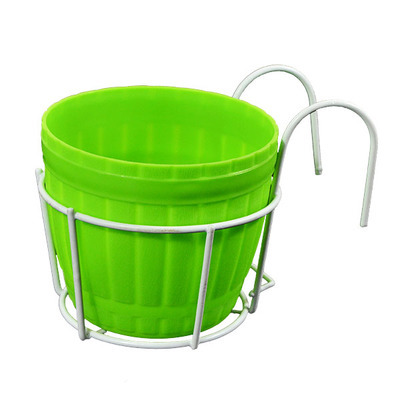 Praktisk krukställ med stabil metallram för balkong och terrass