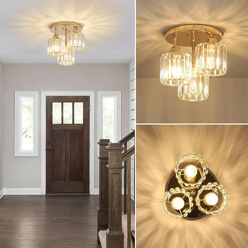 Elegant Modern Crystal Semi-Flush Taklampor