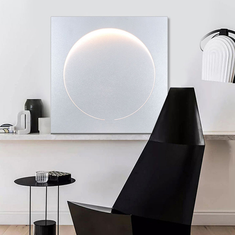 Elif - Modern LED Vägglampa Fyrkant Måne Inomhus, Vit, Metall