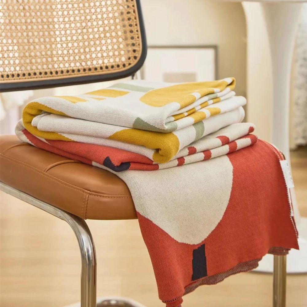 Vår Tulpan Blommig Stickad Filt