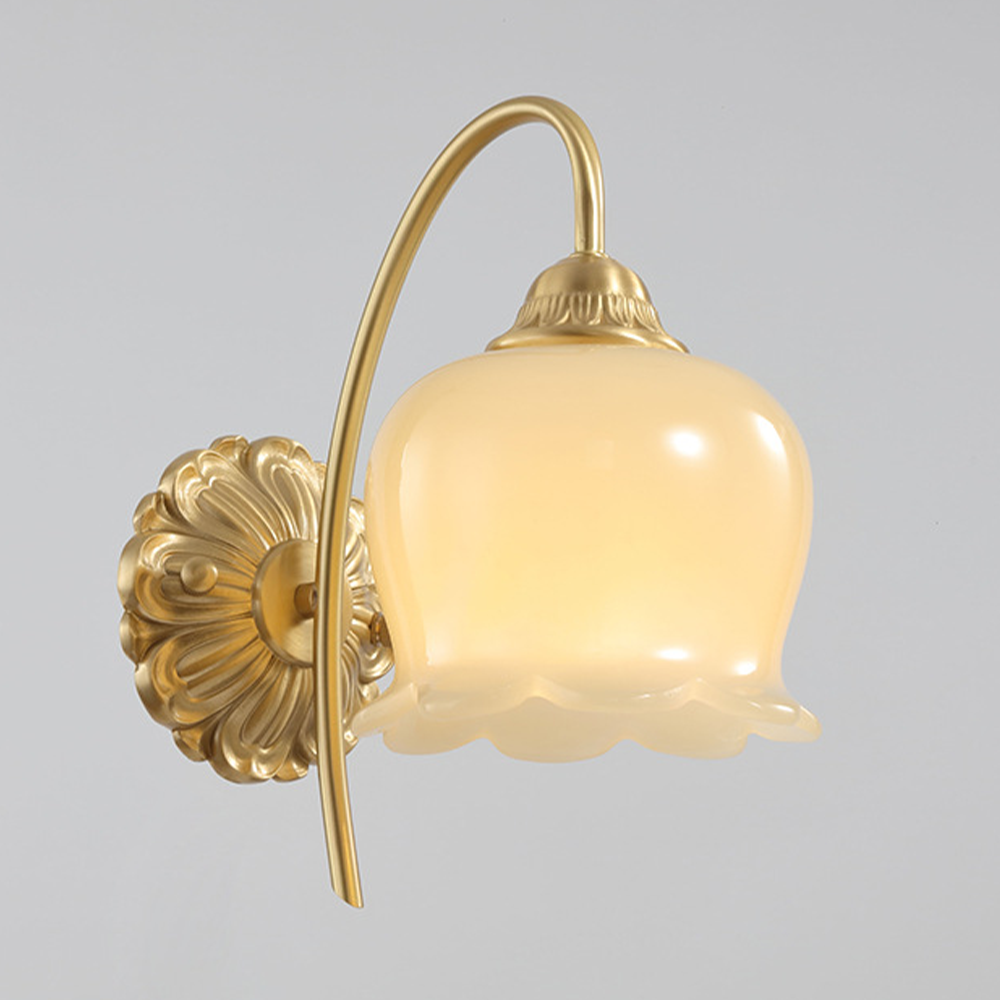 Elegant Koppar Glas Vägglampa