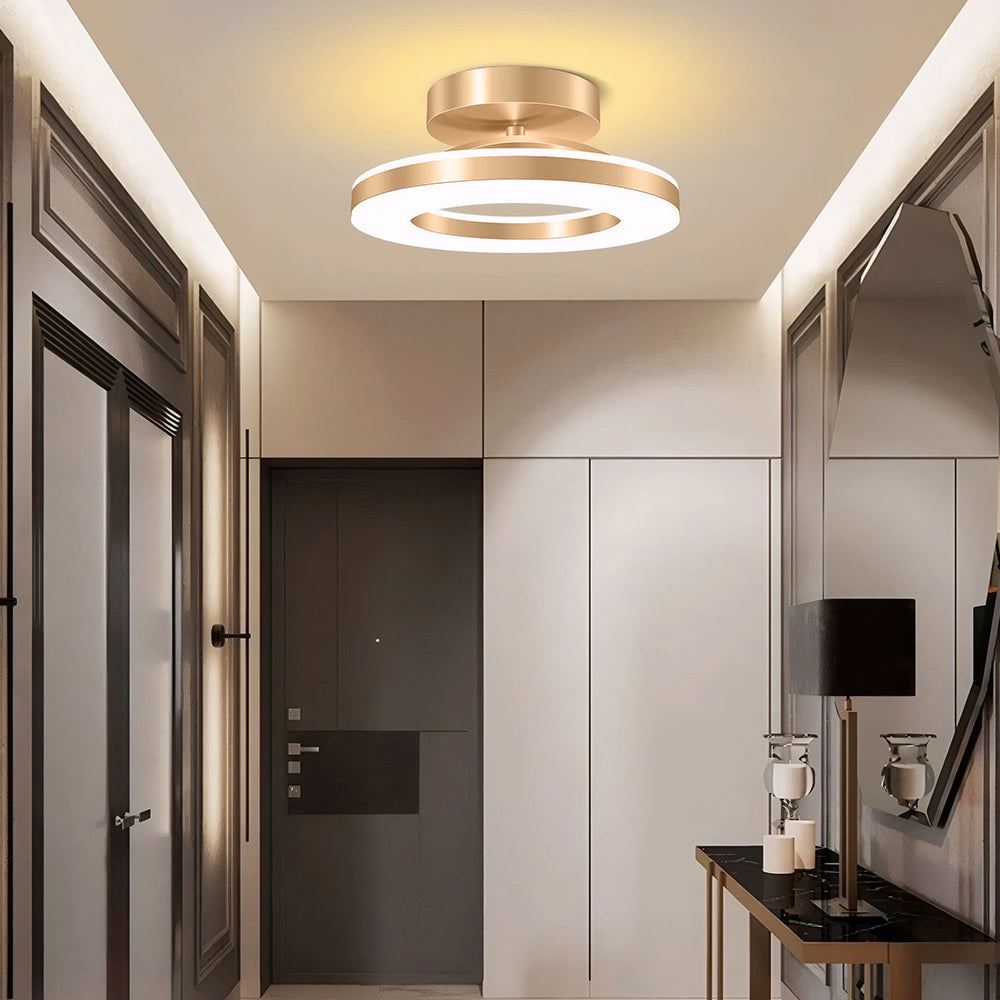 Modern Iron Hallway LED Ceiling Light | 7.87–19.68 in Diameter | Gold Finish Minimalist | Fixture | Brick by Brick