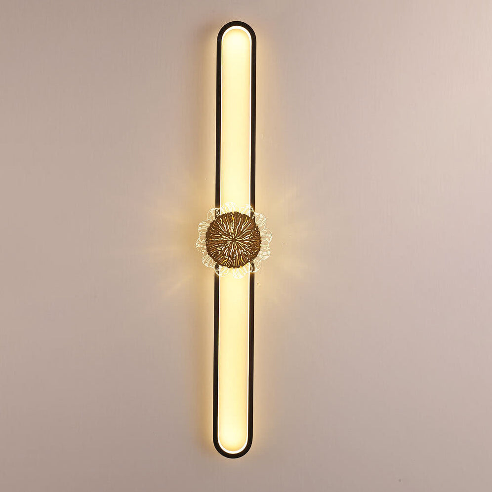 Industriell minimalistisk LED-vägglampa med kopparring