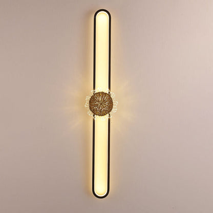Industriell minimalistisk LED-vägglampa med kopparring