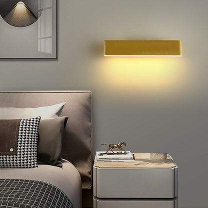 Aqsa Minimalistisk LED Vägglampa - Svart/Guld/Brun, Sovrum, Metall