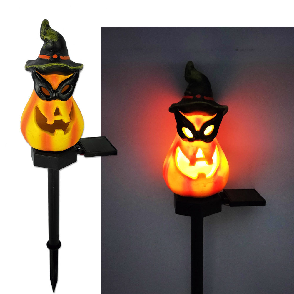 Halloween Solarlampor – Dekorativa LED trädgårdslampor med pumpa- och häxmotiv