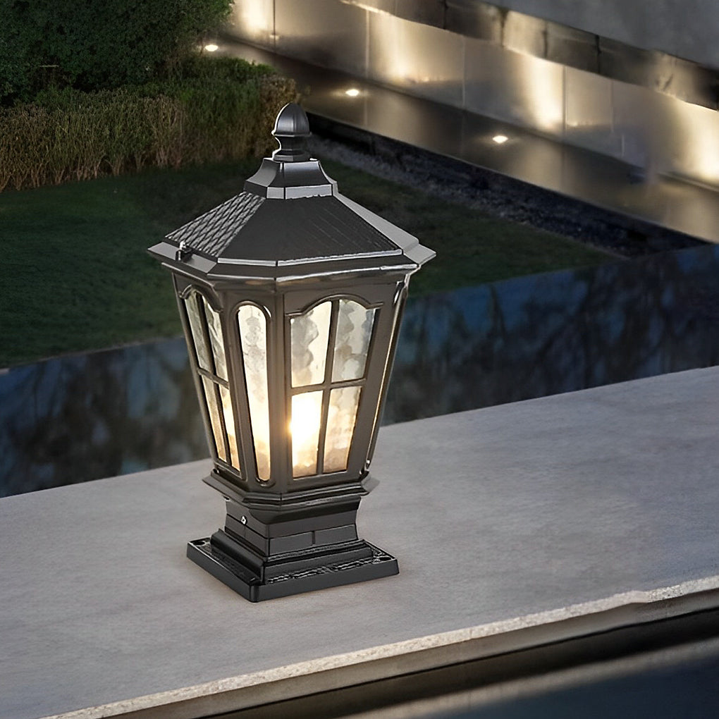Utomhus Solar LED Svart Trädgårdspostljus
