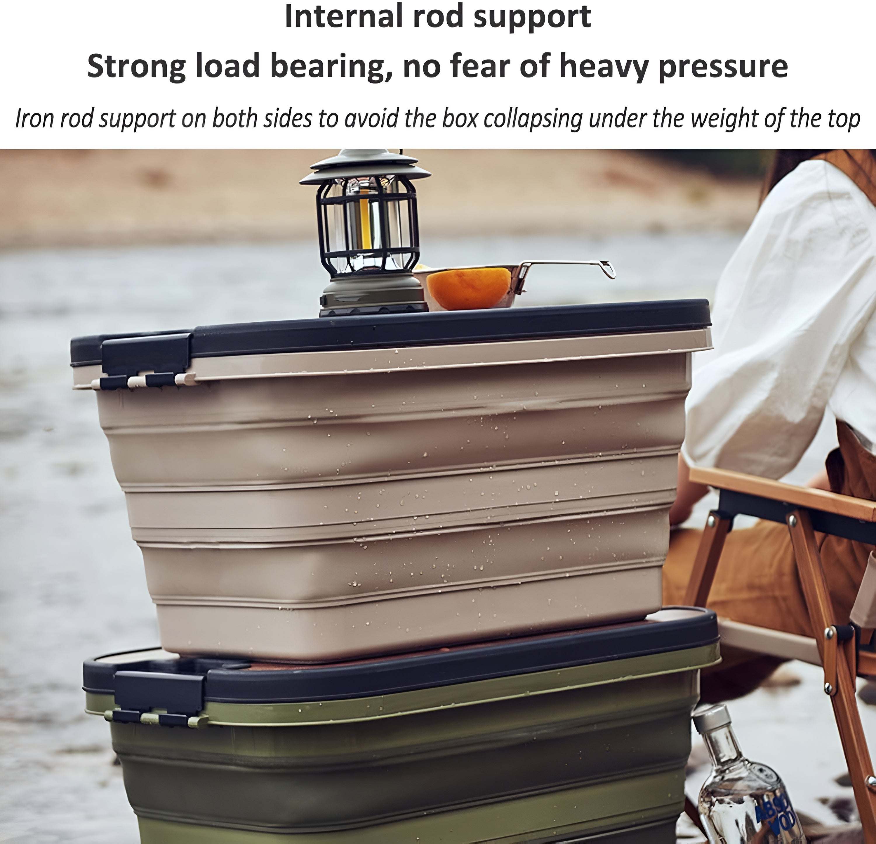 Fällbar Campinglåda – Hopfällbar Förvaringslåda för Utomhusutrustning &amp; Förnödenheter