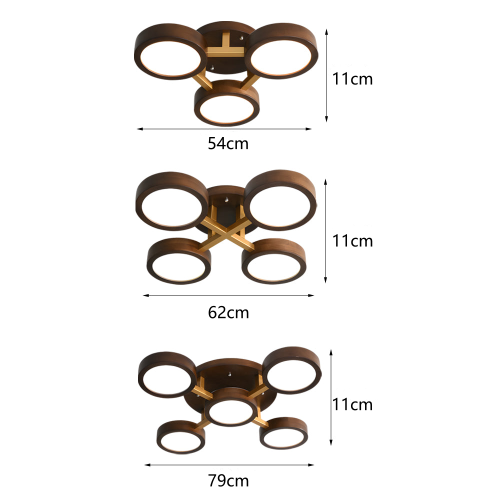 LED Taklampa med Modern Design i Trä