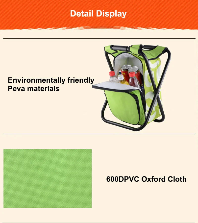 Carvallo Outdoor-Hocker TrekChill SeatCooler | Fällbar campingstol med integrerad kylbox | Vattentät & Bärbar | 150 kg belastningskapacitet