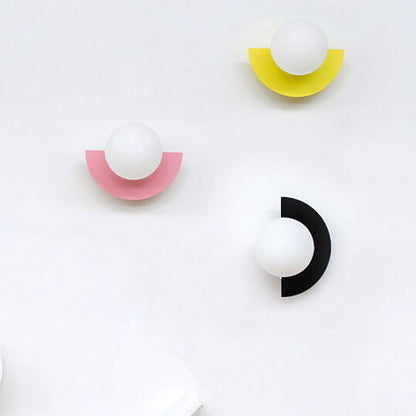 Glasglob Lampa Vägg med Färgglad Bas