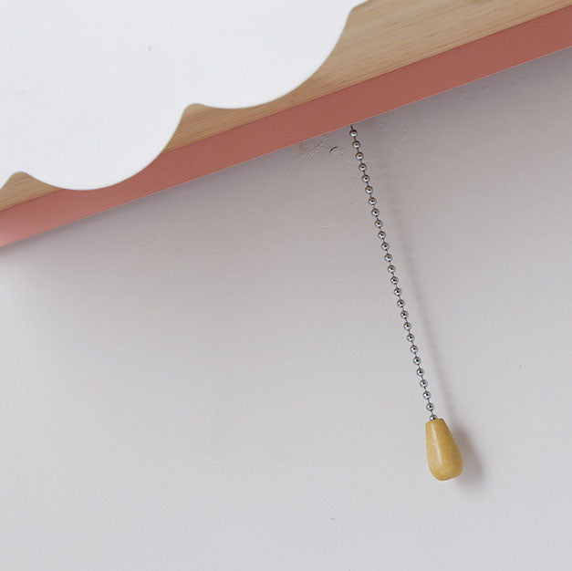 Nordisk Macaron-moln-vägglampa i glas och trä med 1 ljus