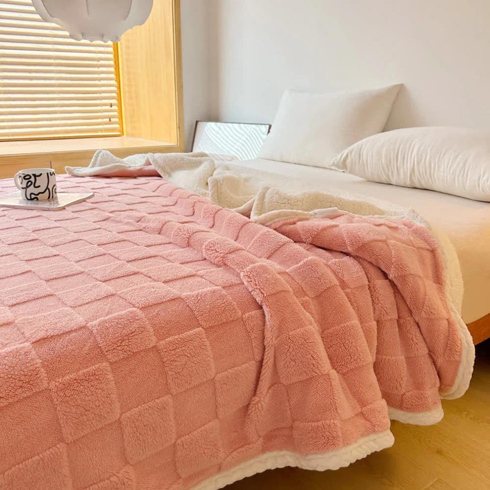 Plush Fyrkantig Rutigt Filt