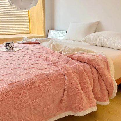 Plush Fyrkantig Rutigt Filt