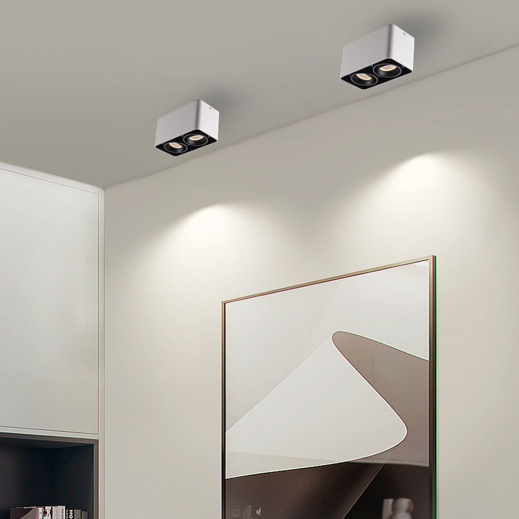 FlexiSquare - Dimbart LED Takrosettlampa med Justerbar Fyrkantig Lampfot