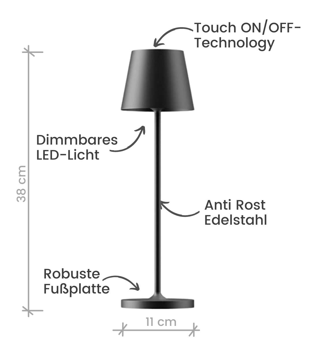 LumiTouch Bordslampa – Dimmbar LED med Touchkontroll
