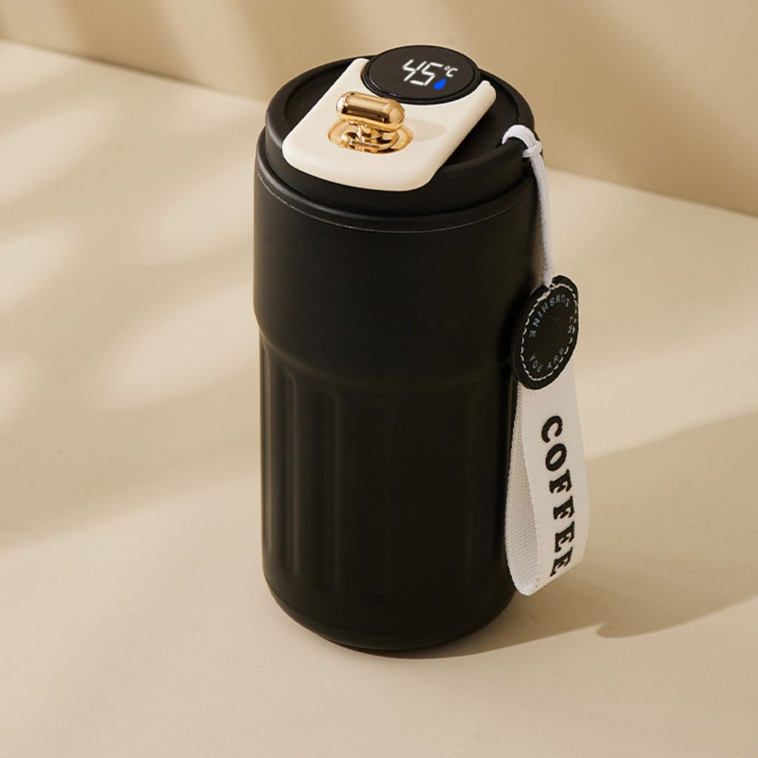 Rostfritt stål kaffekopp med LED temperaturvisning 450 ML