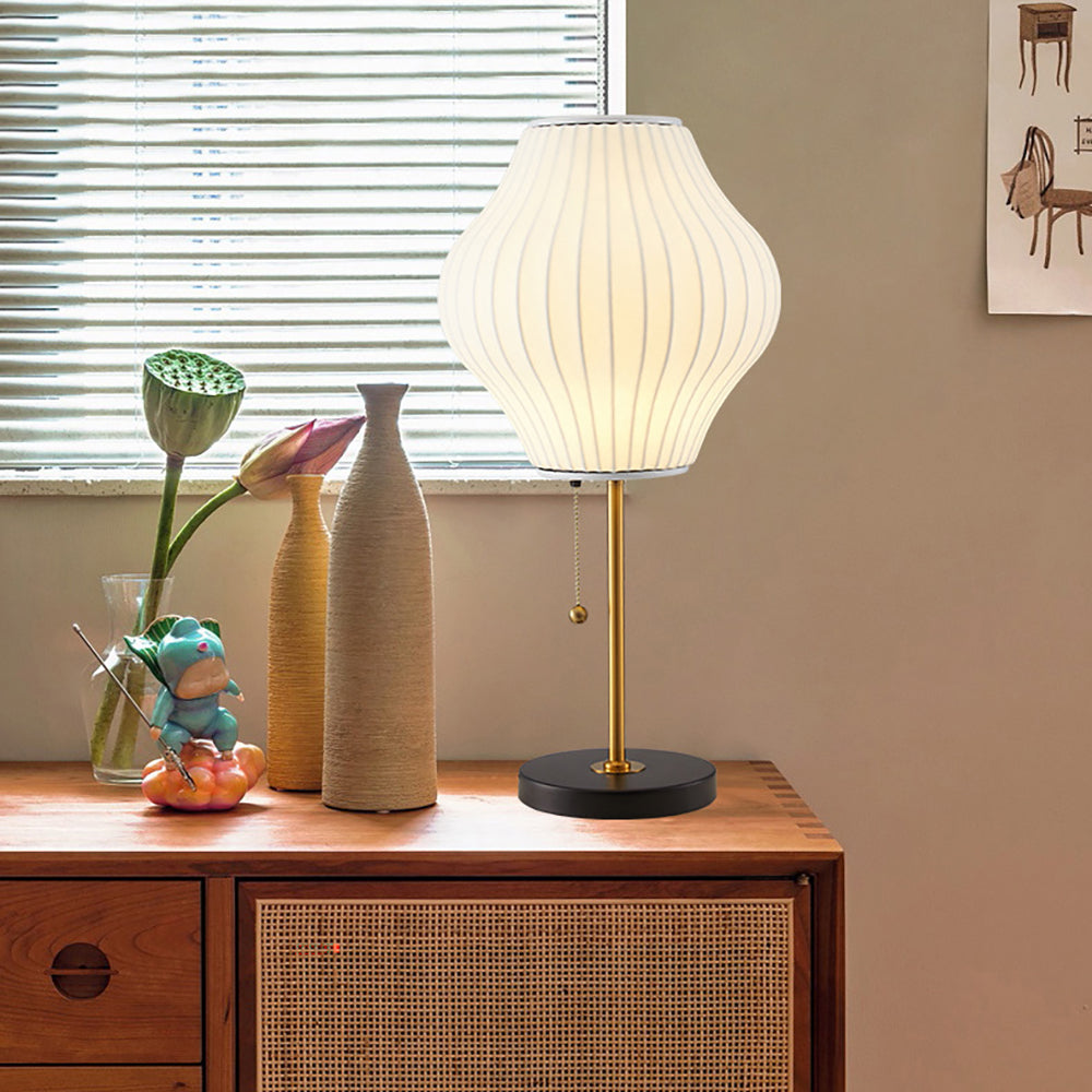 Klassisk Vit Sidenattlampa för Sovrum