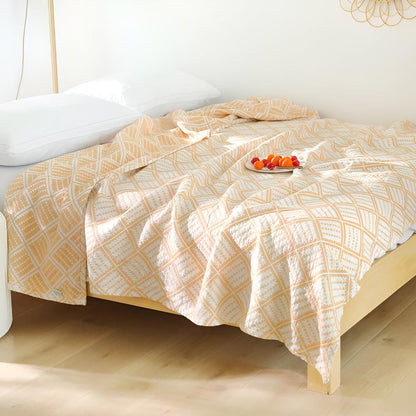 Rutig Mönster Bomulls Filt