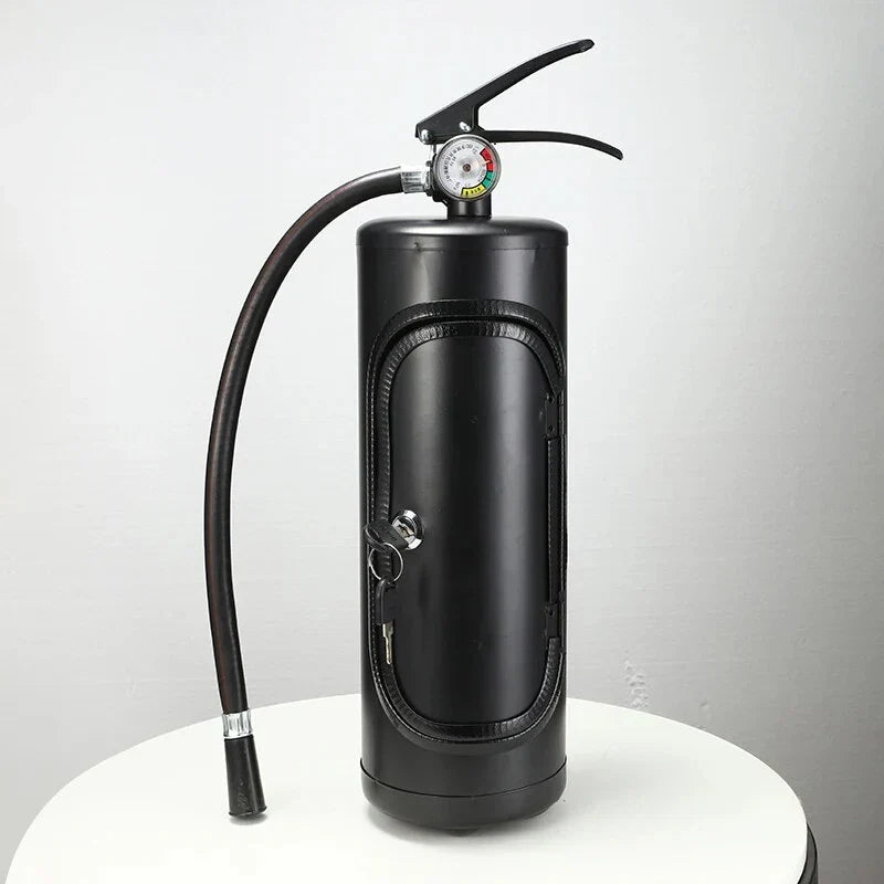 Ursprunglig stilren flaskhållare i design av brandsläckare – Praktisk och dekorativ