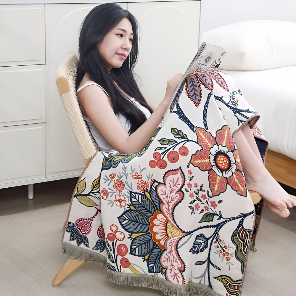 Vändbar Trädgårdsblomma Badhandduk