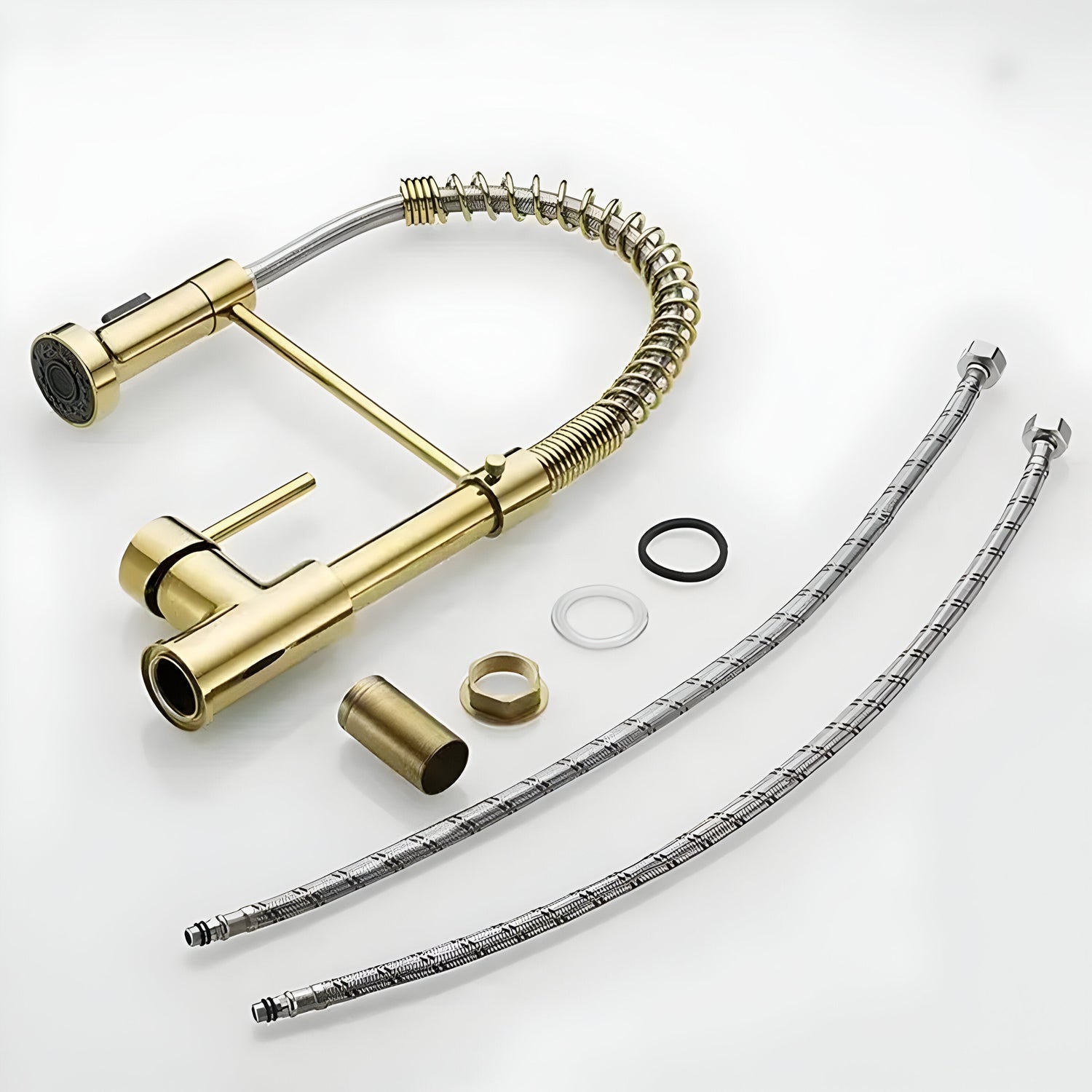 FlowNova - Multifunktionell diskbänksblandare (Borstad stål)