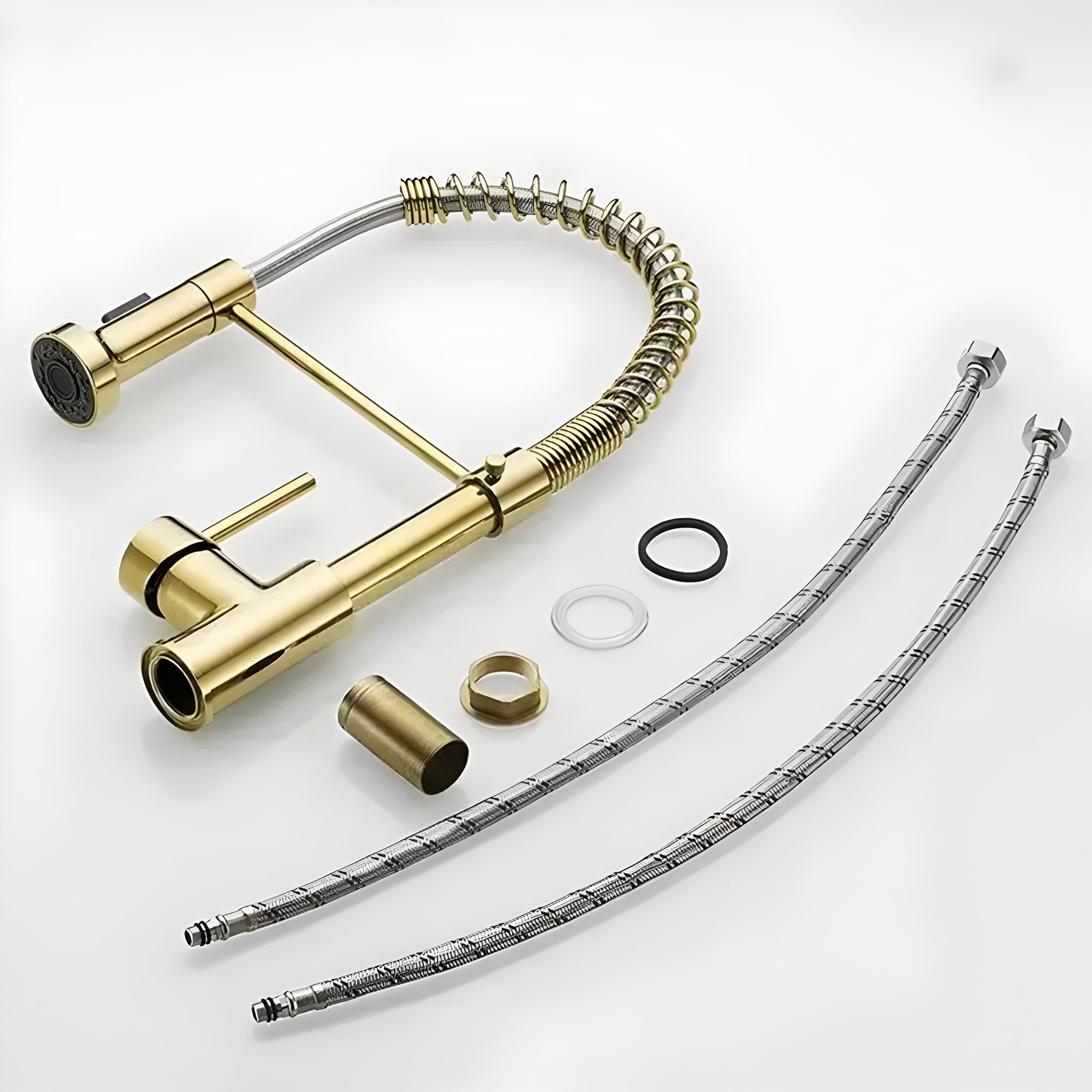 FlowNova - Multifunktionell diskbänksblandare (Borstad stål)