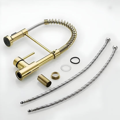 FlowNova - Multifunktionell diskbänksblandare (Borstad stål)