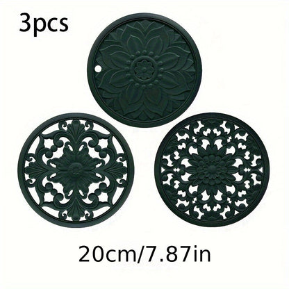 Värmebeständig silikon trivett mat set