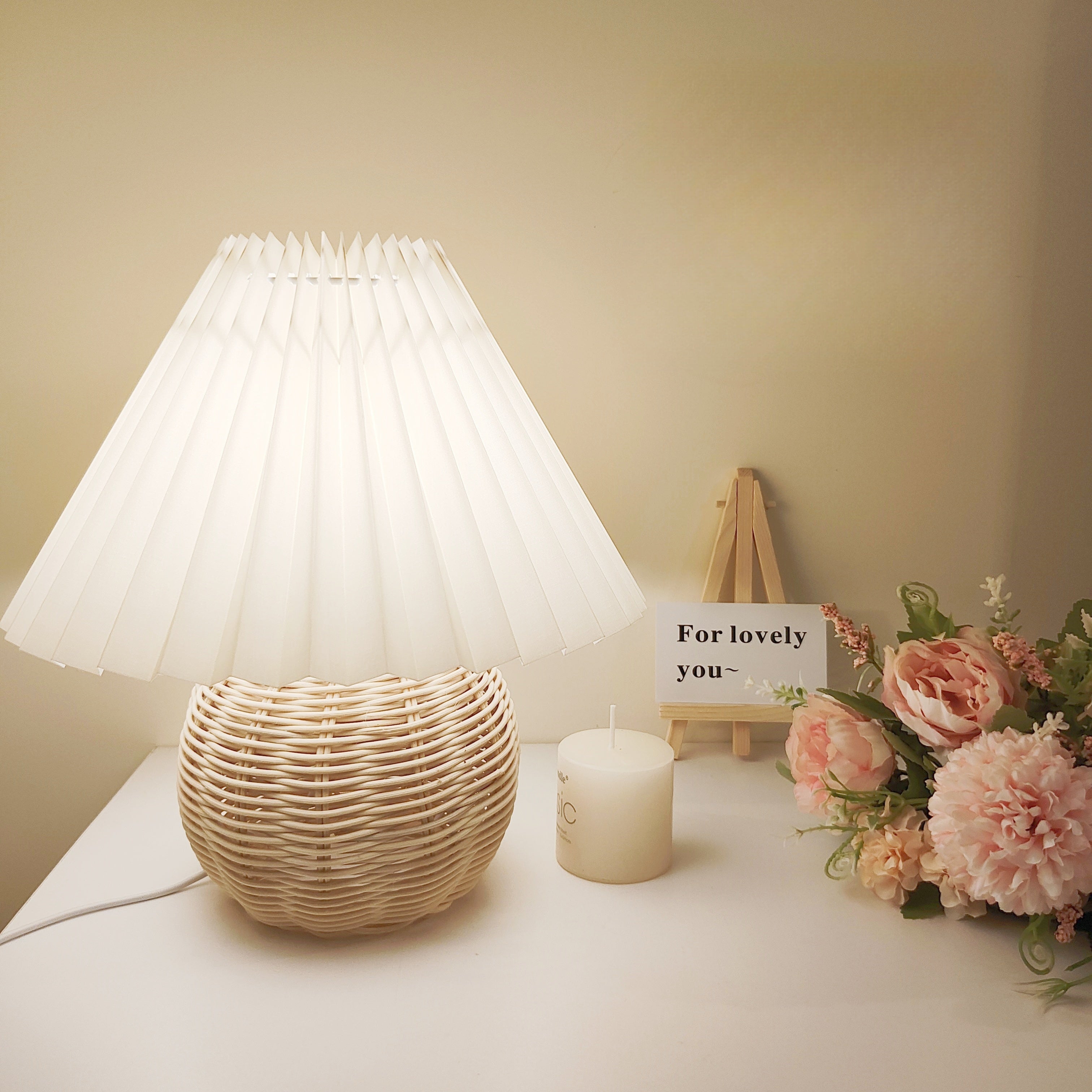 Bambu Vävd Bordslampa - Mysig och Finslipad Design
