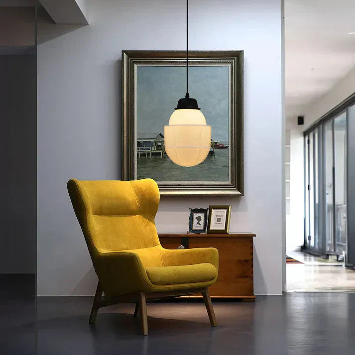 Lunara | Geometrisk mjölkglas pendellampa i vitt