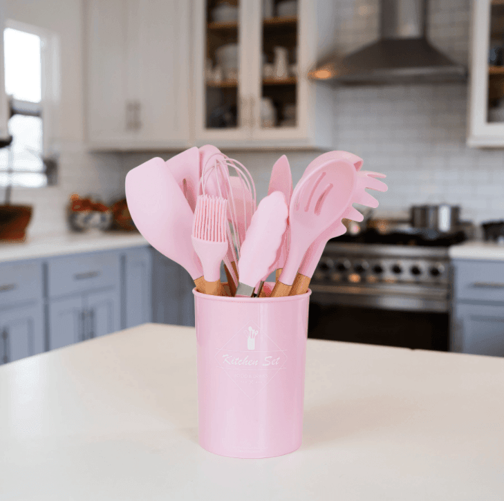 Carvallo – Mångsidig Silikon Kökredskapsset med Trähandtag