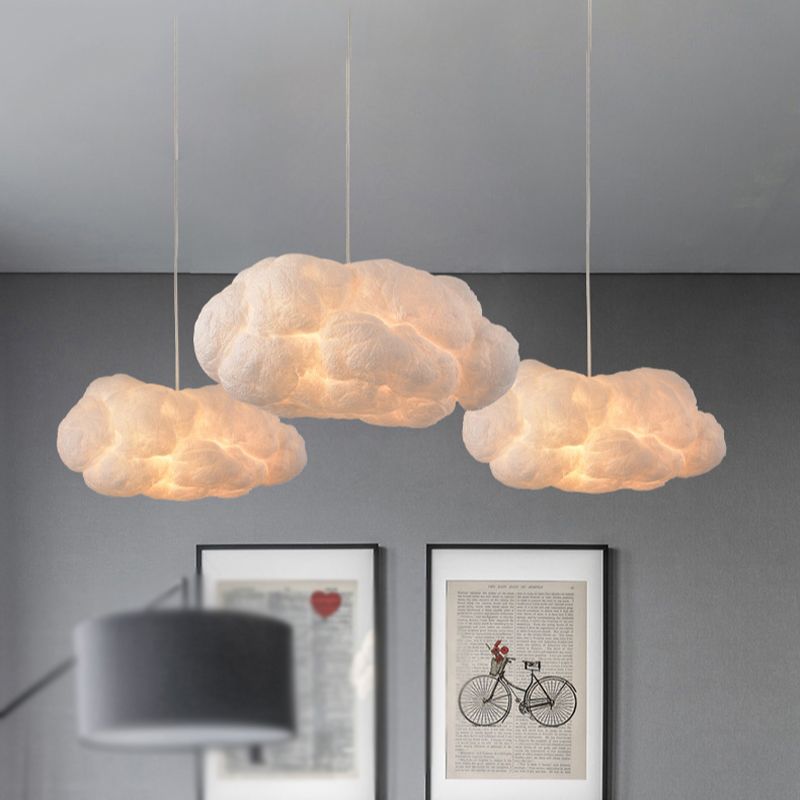 Aurora Design Wolk LED Hänglampa PVC/Bomull Vit