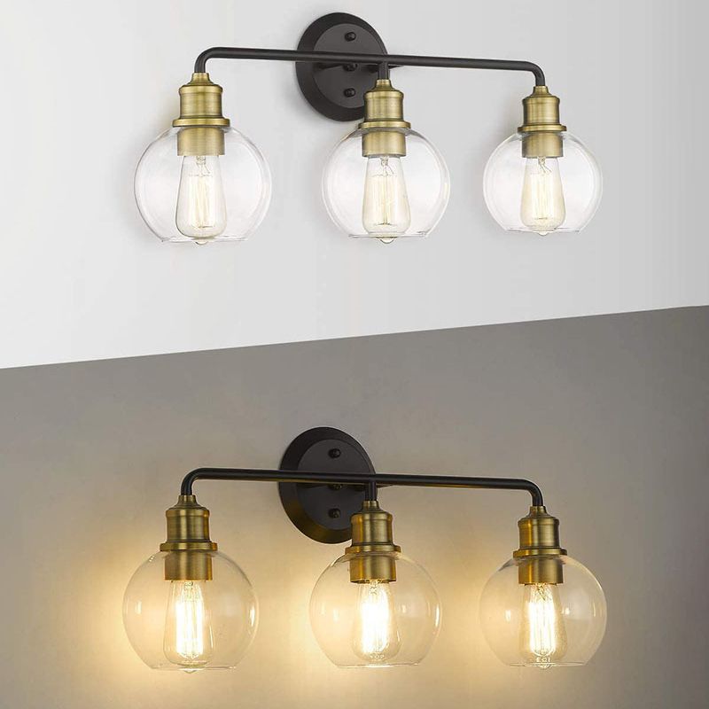 Emma - Stram LED Vägglampa Svart Glas Kök/Vardagsrum