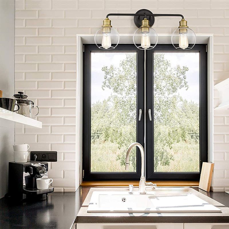 Emma - Stram LED Vägglampa Svart Glas Kök/Vardagsrum