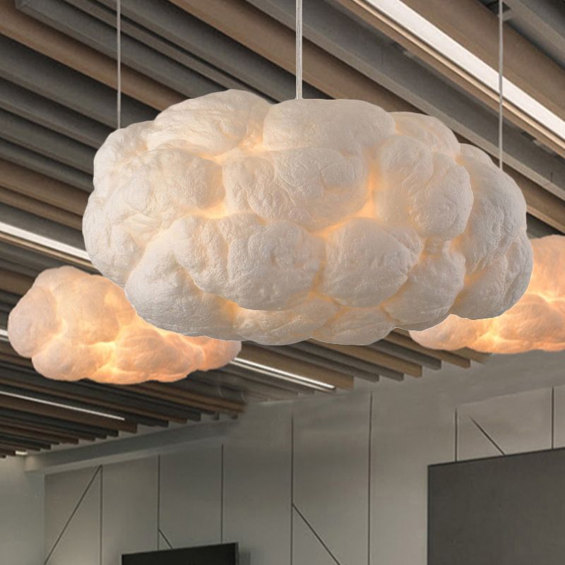 Aurora Design Wolk LED Hänglampa PVC/Bomull Vit