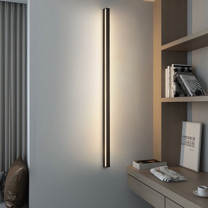 Modern svart LED vägglampa bar