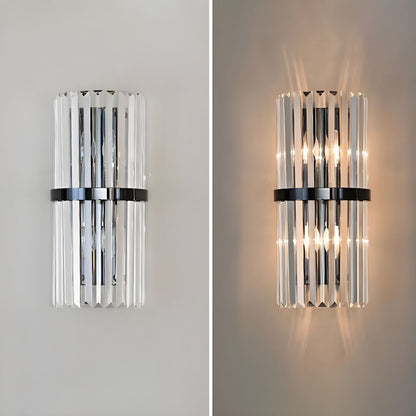 Lyxig Kristallvägglampa | Rostfritt Stål | Modern Vardagsrumsväggsbehäng | Brick by Brick