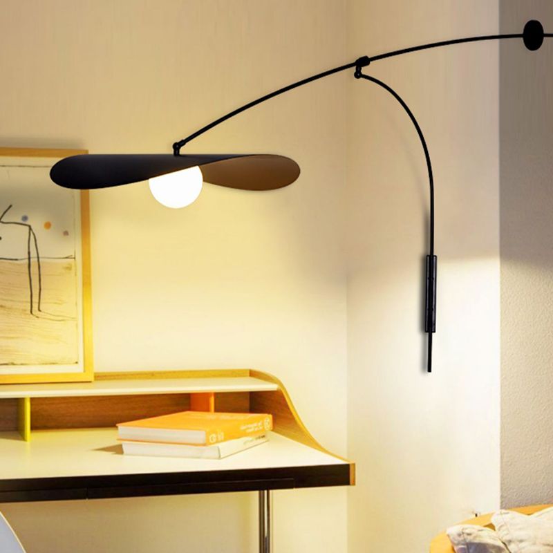 Carins Modern Vägglampa, Båge, Metall/Glas, Svart/Guld, Sovrum
