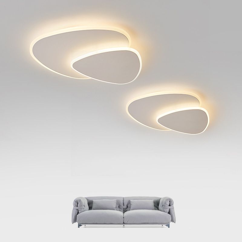 LunaGlow - Modern LED Taklampa i Metall och Akryl i Vitt för Sovrum