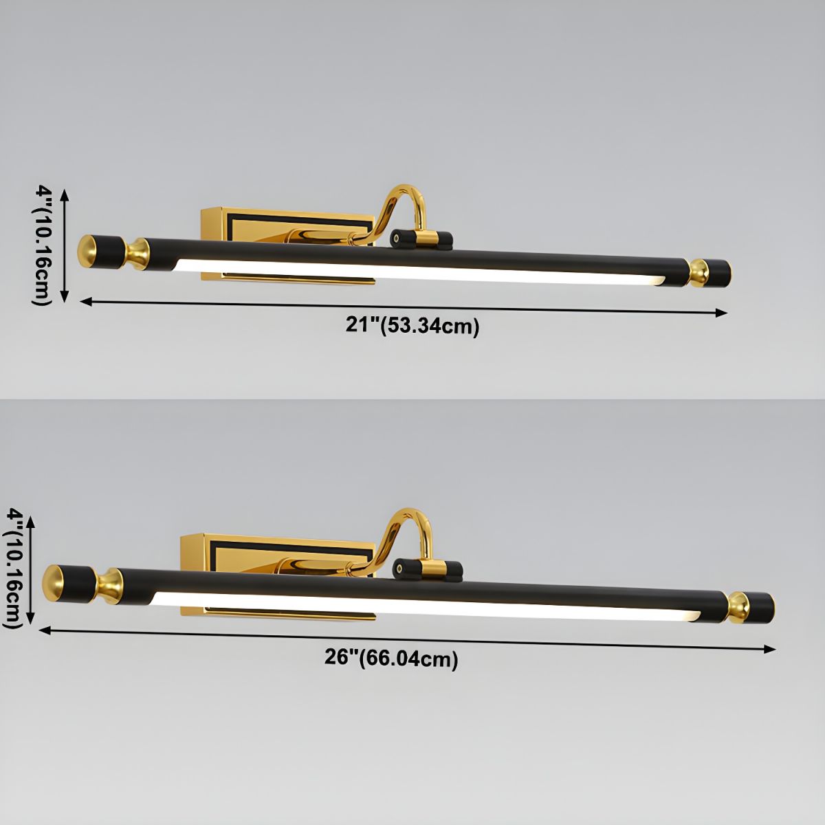 Svart Enkelt LED Badrumsspegel Vägglampa