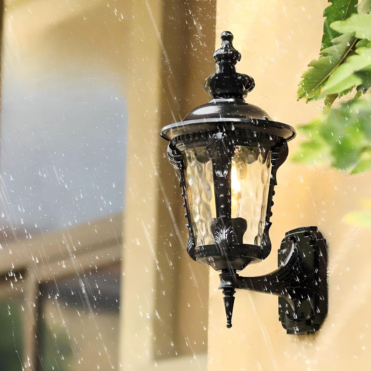 Utomhus Vintage Glas Vägglampa