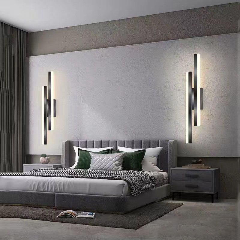 Alana Modern LED Vägglampa - Svart/Guld, Vardagsrum/Sovrum, Akryl &amp; Metall