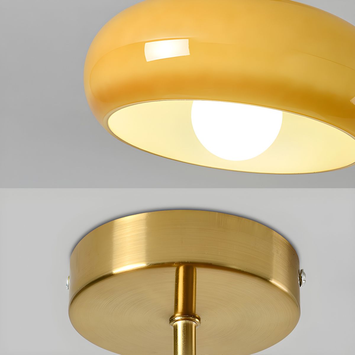 Vintage Rund Glas Taklampa