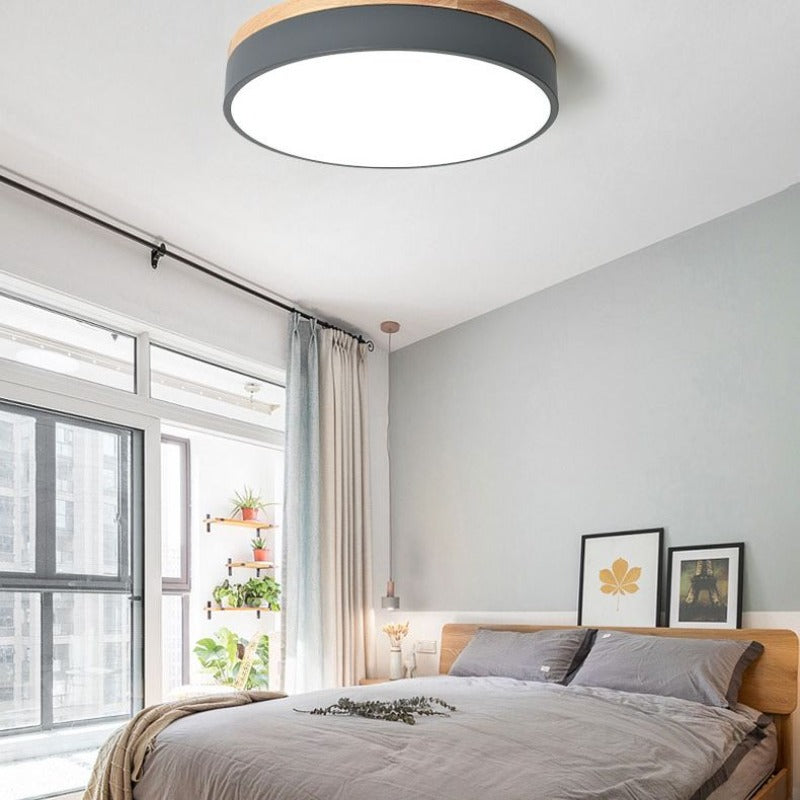 Lumière Moderne Taklampa - Vit Grå Metall och Trä för Sovrum och Vardagsrum